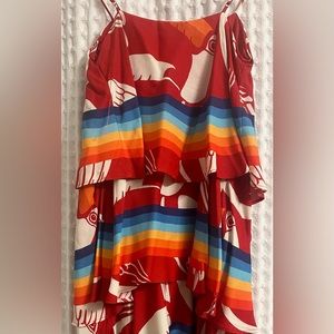 FARM Rio Toucan Multicolor Striped Dress